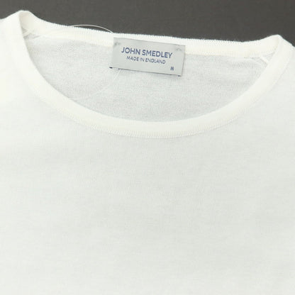 【中古】ジョンスメドレー JOHN SMEDLEY ハイゲージ シーアイランドコットン クルーネック 半袖 プルオーバーニット ホワイト【サイズM】【 状態ランクA 】【 メンズ 】