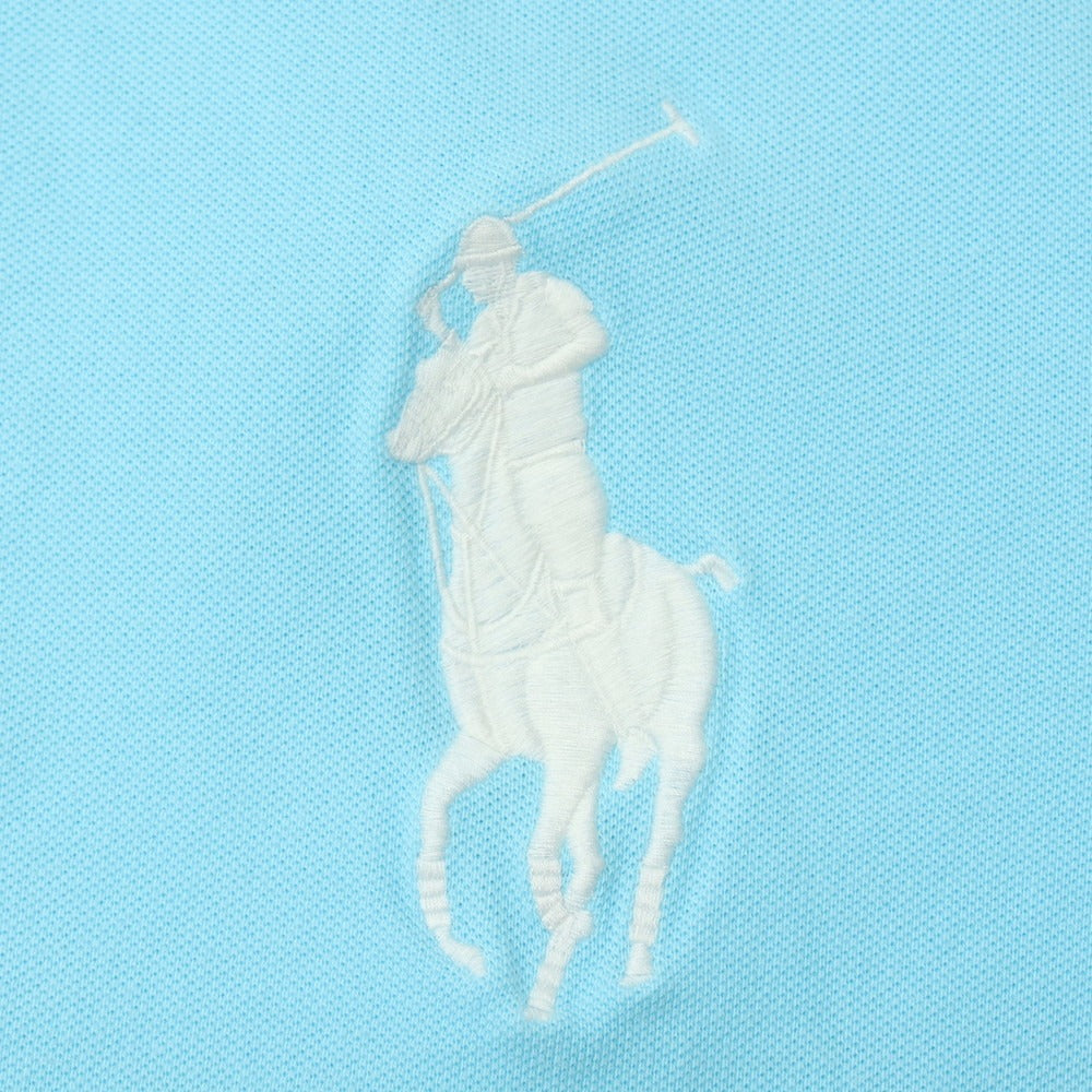 【中古】ポロ ラルフローレン Polo Ralph Lauren コットン 鹿の子 半袖ポロシャツ ライトブルー【サイズXL】【 状態ランクC 】【 メンズ 】