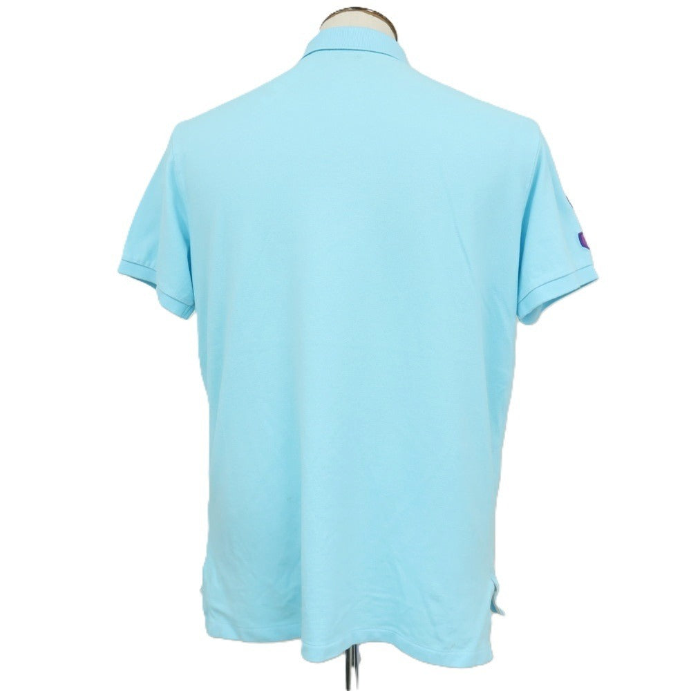 【中古】ポロ ラルフローレン Polo Ralph Lauren コットン 鹿の子 半袖ポロシャツ ライトブルー【サイズXL】【 状態ランクC 】【 メンズ 】