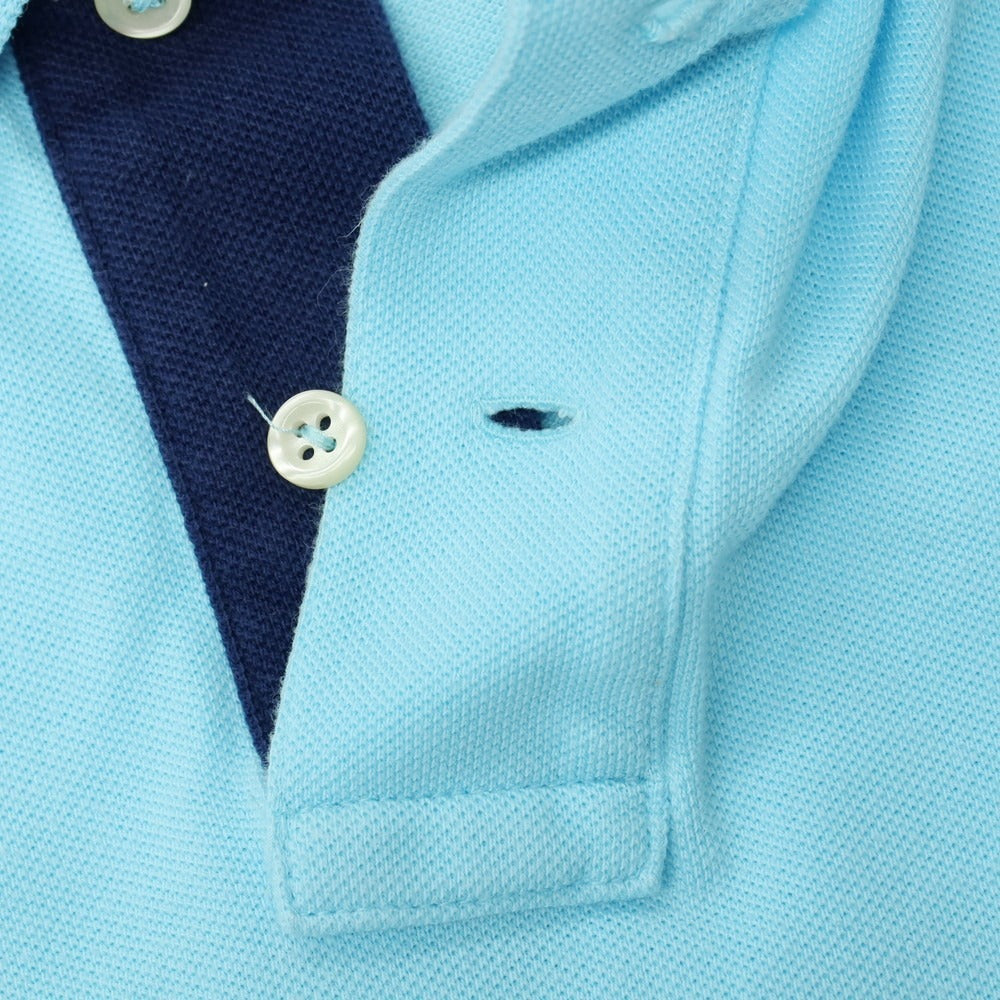 【中古】ポロ ラルフローレン Polo Ralph Lauren コットン 鹿の子 半袖ポロシャツ ライトブルー【サイズXL】【 状態ランクC 】【 メンズ 】