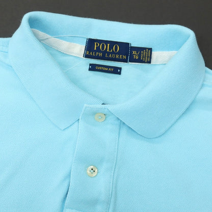 【中古】ポロ ラルフローレン Polo Ralph Lauren コットン 鹿の子 半袖ポロシャツ ライトブルー【サイズXL】【 状態ランクC 】【 メンズ 】