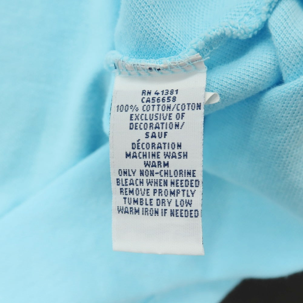 【中古】ポロ ラルフローレン Polo Ralph Lauren コットン 鹿の子 半袖ポロシャツ ライトブルー【サイズXL】【 状態ランクC 】【 メンズ 】