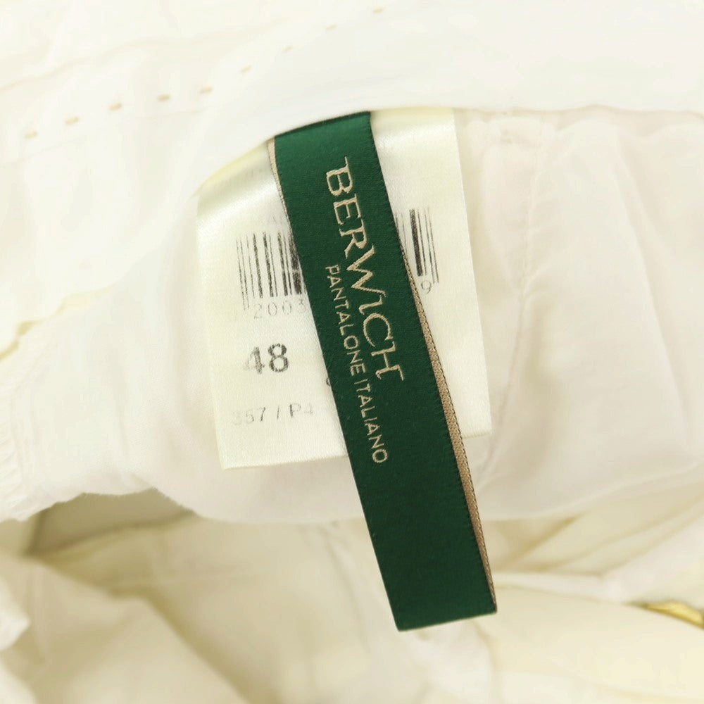 【中古】ベルウィッチ BERWICH ストレッチ ツイルコットン ショートパンツ アイボリー【サイズ48】【 状態ランクB 】【 メンズ 】