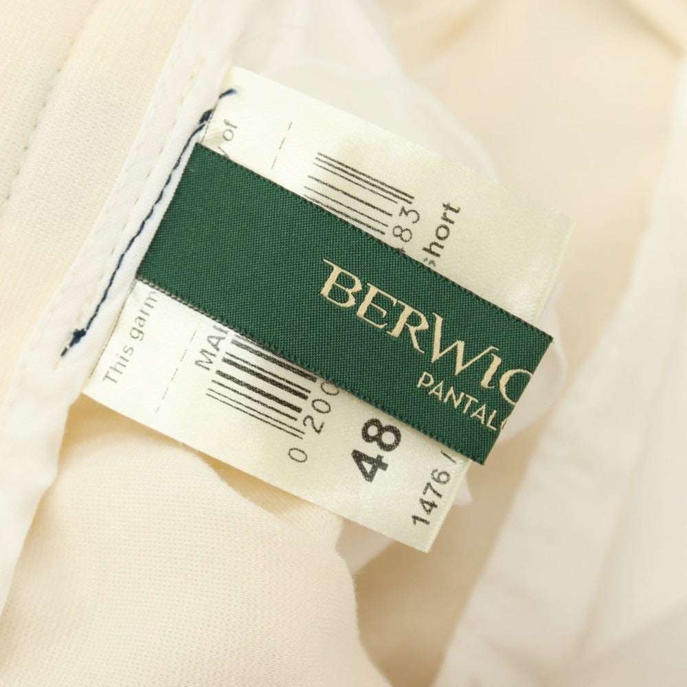 【中古】ベルウィッチ BERWICH ストレッチ レーヨンナイロン ジャージー ショートパンツ クリームベージュ【サイズ48】【 状態ランクB 】【 メンズ 】