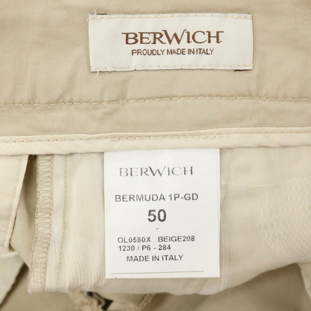 【中古】ベルウィッチ BERWICH ストレッチ ツイルコットン ショートパンツ ダークベージュ【サイズ50】【 状態ランクC 】【 メンズ 】