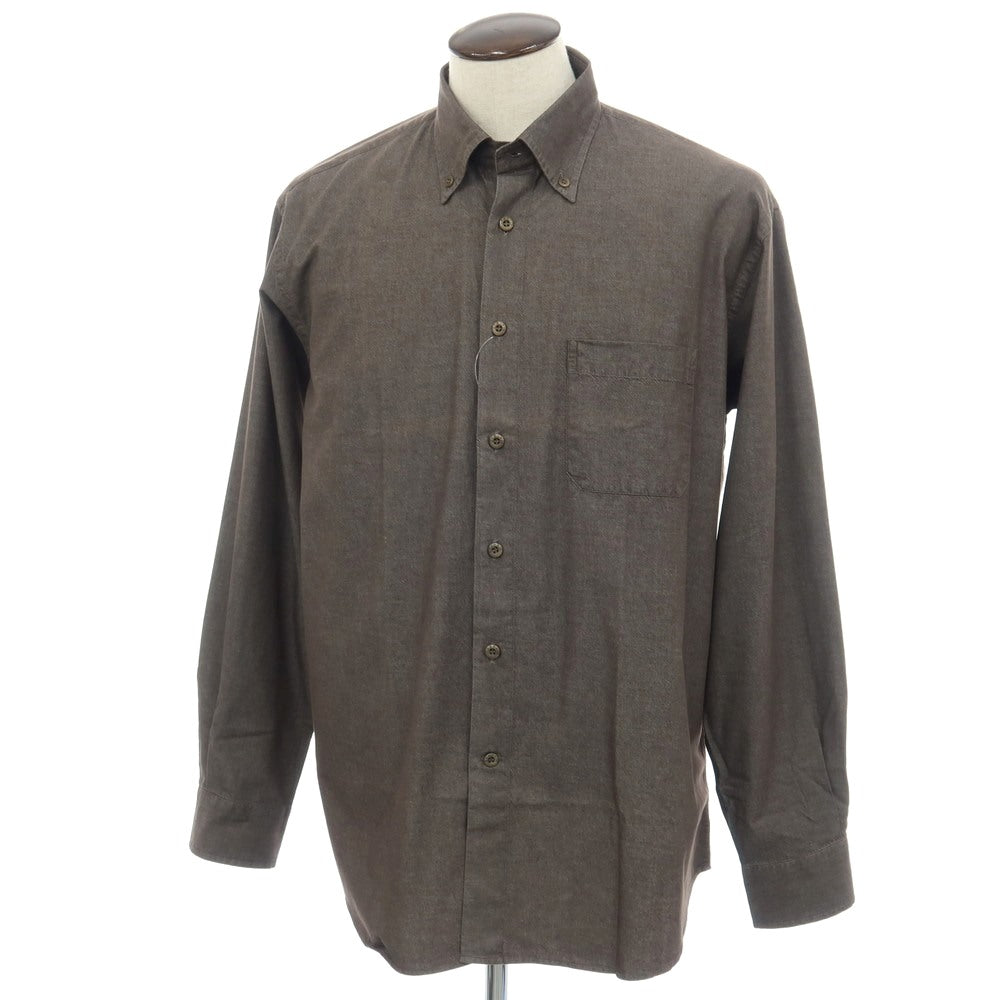 【中古】ゼニアスポーツ Zegna SPORT コットン ボタンダウン カジュアルシャツ グレーブラウン【サイズXL】【 状態ランクB 】【 メンズ 】