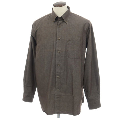 【中古】ゼニアスポーツ Zegna SPORT コットン ボタンダウン カジュアルシャツ グレーブラウン【サイズXL】【 状態ランクB 】【 メンズ 】