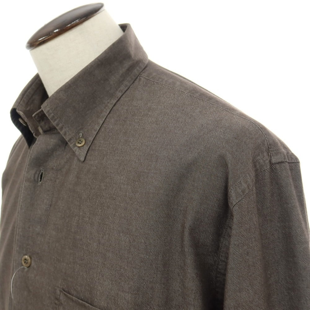 【中古】ゼニアスポーツ Zegna SPORT コットン ボタンダウン カジュアルシャツ グレーブラウン【サイズXL】【 状態ランクB 】【 メンズ 】
