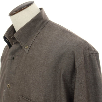 【中古】ゼニアスポーツ Zegna SPORT コットン ボタンダウン カジュアルシャツ グレーブラウン【サイズXL】【 状態ランクB 】【 メンズ 】