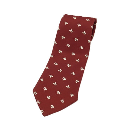 【中古】イヴサンローラン YVES SAINT LAURENT シルク プリント 小紋柄ネクタイ ボルドー【 状態ランクB 】【 メンズ 】