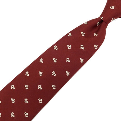 【中古】イヴサンローラン YVES SAINT LAURENT シルク プリント 小紋柄ネクタイ ボルドー【 状態ランクB 】【 メンズ 】