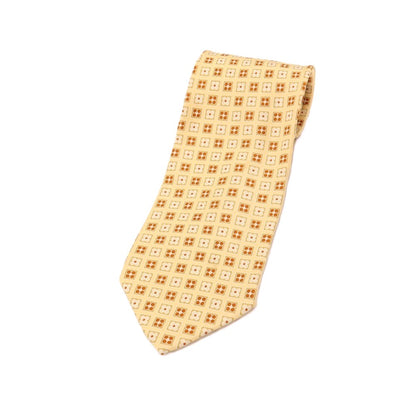 【中古】ヒューゴボス HUGO BOSS シルク プリント 小紋柄ネクタイ ベージュ【 状態ランクB 】【 メンズ 】