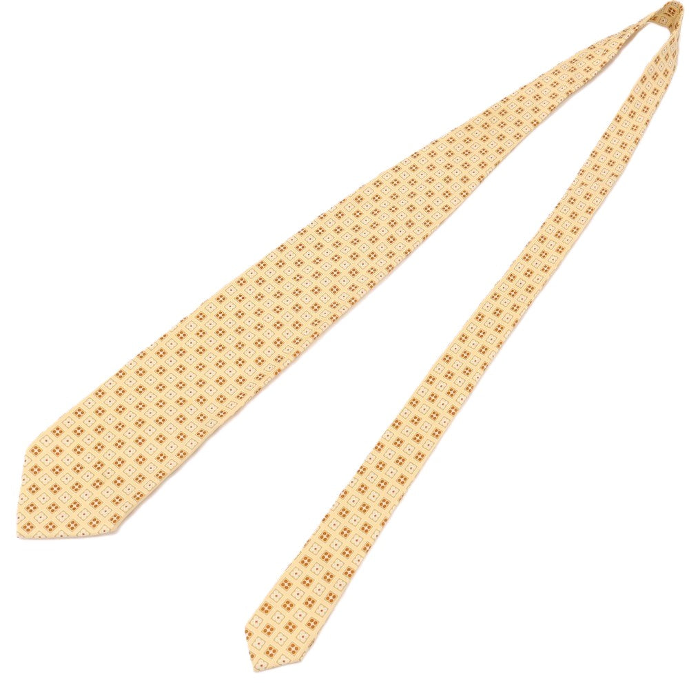 【中古】ヒューゴボス HUGO BOSS シルク プリント 小紋柄ネクタイ ベージュ【 状態ランクB 】【 メンズ 】