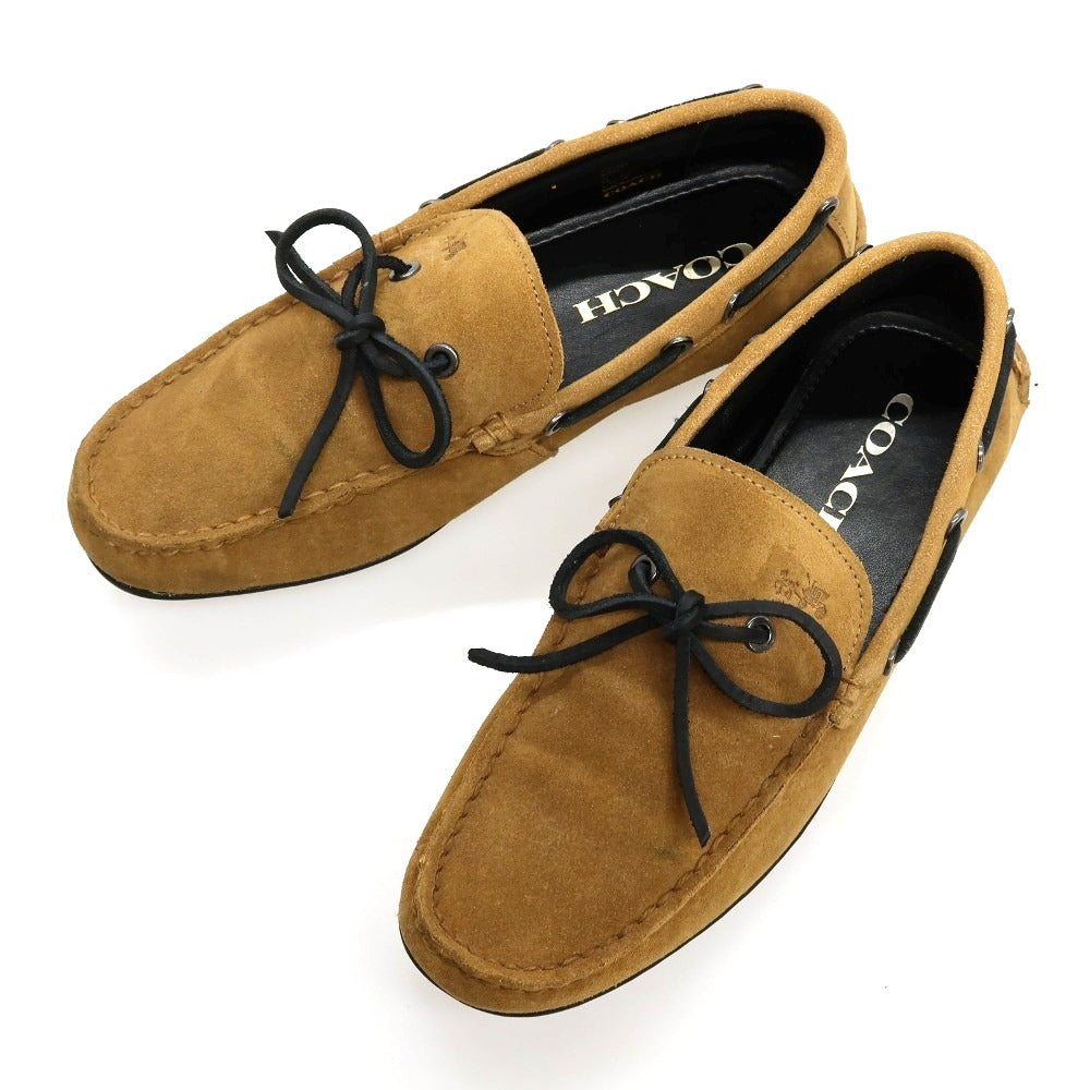 【中古】コーチ COACH スエード ドライビングシューズ イエローオーカー【サイズ8 D】【 状態ランクB 】【 メンズ 】