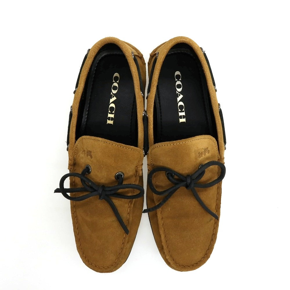 【中古】コーチ COACH スエード ドライビングシューズ イエローオーカー【サイズ8 D】【 状態ランクB 】【 メンズ 】