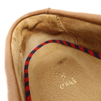 【中古】ポロ ラルフローレン Polo Ralph Lauren キャンバス レザー デッキシューズ オリーブグリーンxブラウン【サイズ27】【 状態ランクC 】【 メンズ 】