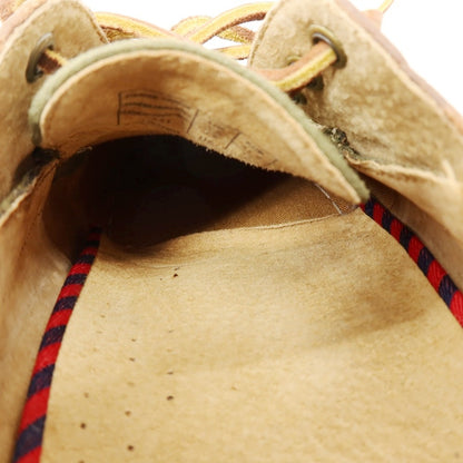 【中古】ポロ ラルフローレン Polo Ralph Lauren キャンバス レザー デッキシューズ オリーブグリーンxブラウン【サイズ27】【 状態ランクC 】【 メンズ 】