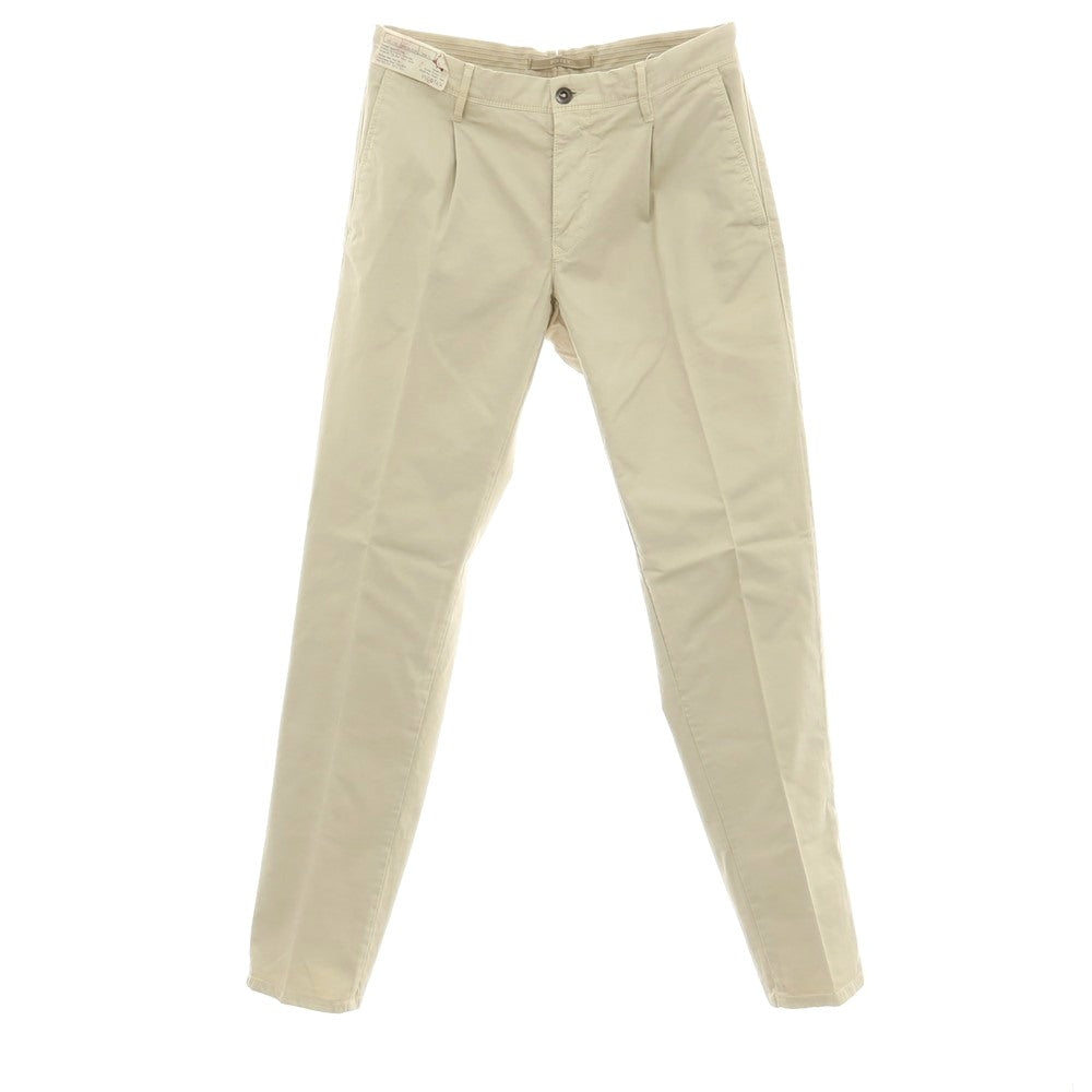 【中古】【未使用】インコテックス スラックス INCOTEX SLACKS ストレッチ ツイルコットン カジュアルスラックスパンツ ライトイエローベージュ【サイズ32】【 状態ランクS 】【 メンズ 】