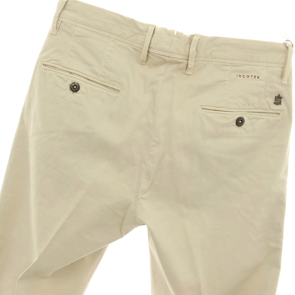 【中古】【未使用】インコテックス スラックス INCOTEX SLACKS ストレッチ ツイルコットン カジュアルスラックスパンツ ライトイエローベージュ【サイズ32】【 状態ランクS 】【 メンズ 】