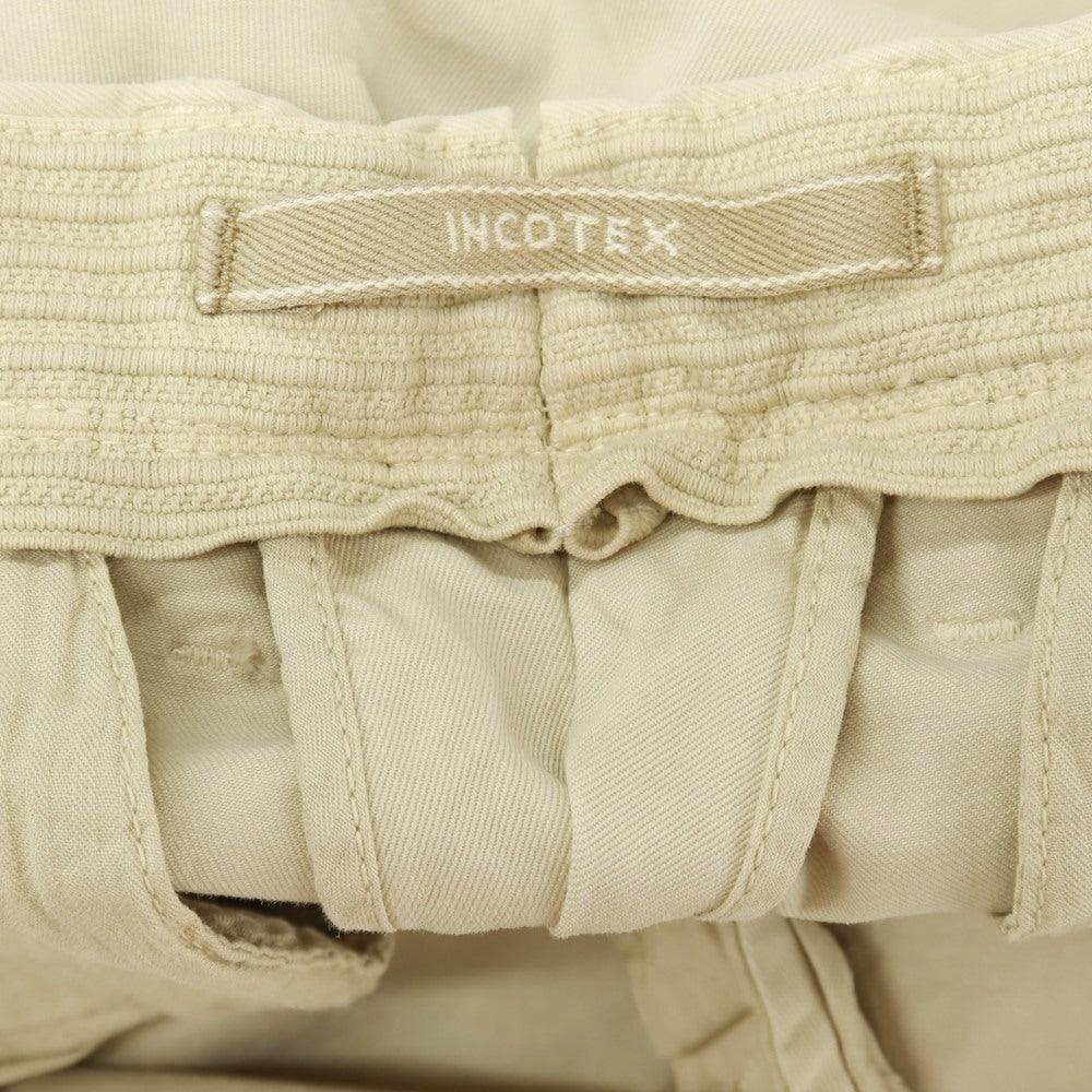 【中古】【未使用】インコテックス スラックス INCOTEX SLACKS ストレッチ ツイルコットン カジュアルスラックスパンツ ライトイエローベージュ【サイズ32】【 状態ランクS 】【 メンズ 】