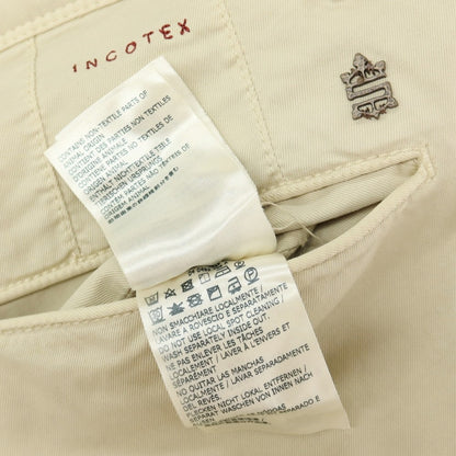 【中古】【未使用】インコテックス スラックス INCOTEX SLACKS ストレッチ ツイルコットン カジュアルスラックスパンツ ライトイエローベージュ【サイズ32】【 状態ランクS 】【 メンズ 】