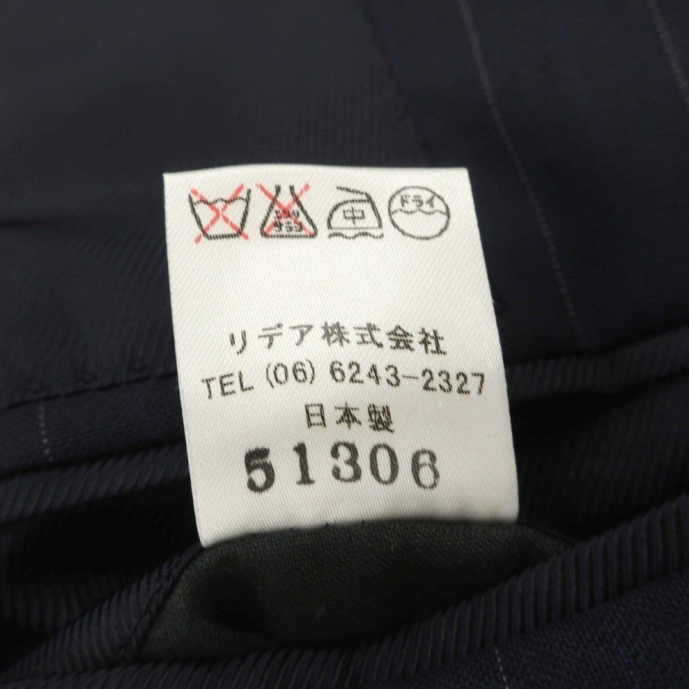 【中古】ストラスブルゴ STRASBURGO ウール系 ピンストライプ 3つボタンスーツ ネイビーxホワイト【サイズ50】【 状態ランクC 】【 メンズ 】