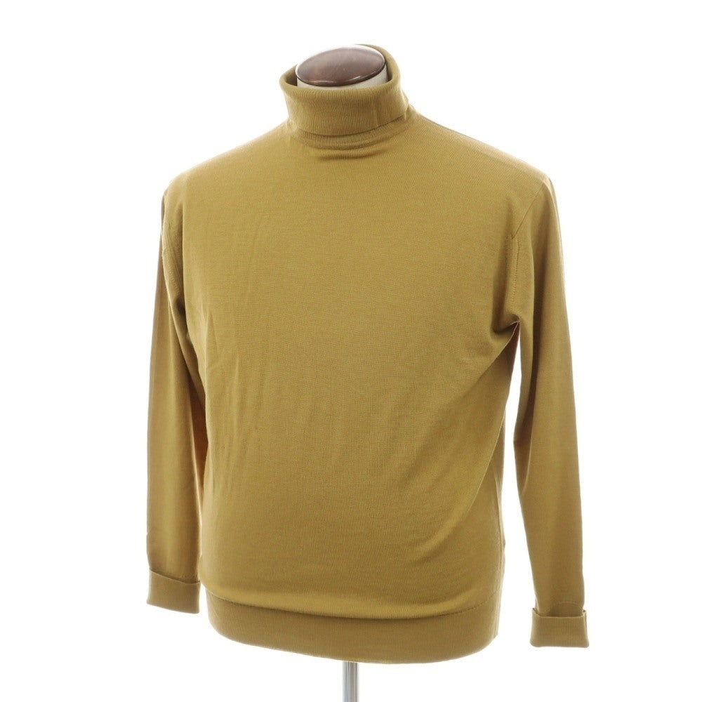 【中古】ジョンスメドレー JOHN SMEDLEY ハイゲージ ウール タートルネック プルオーバーニット マスタードイエロー【サイズL】【 状態ランクC 】【 メンズ 】