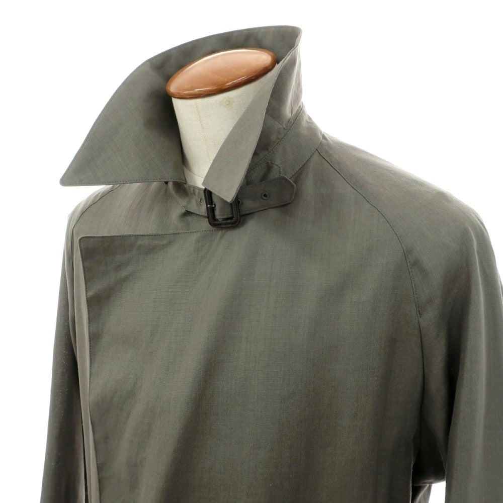【中古】ポールスチュアート PAUL STUART リネン ベルテッドコート グレイッシュグリーン【サイズ48】【 状態ランクB 】【 メンズ 】