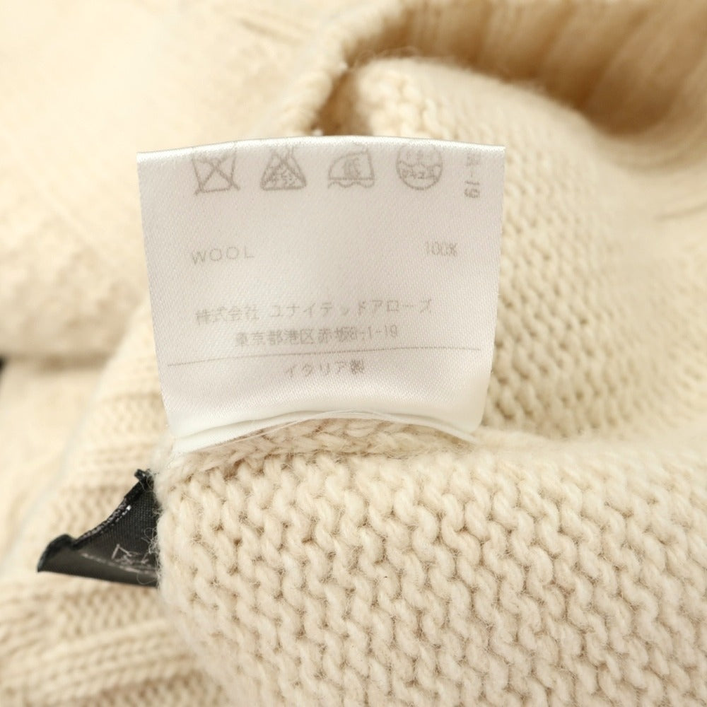 【中古】グライ GRAY ウール ケーブル編み Vネック プルオーバーニット アイボリー【サイズ46】【 状態ランクB 】【 メンズ 】