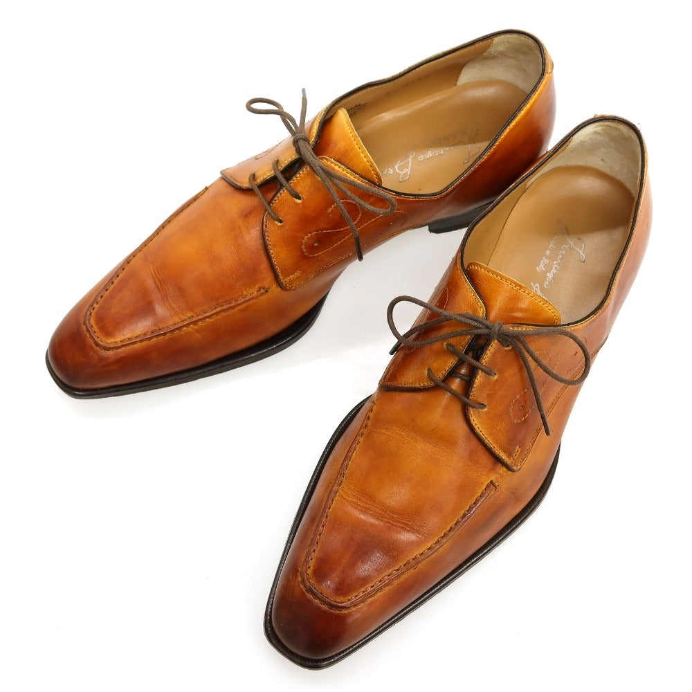 【中古】フランチェスコ ベニーニョ FRANCESCO BENIGNO カーフ レザー ドレスシューズ ライトブラウン【サイズ7】【 状態ランクC 】【 メンズ 】