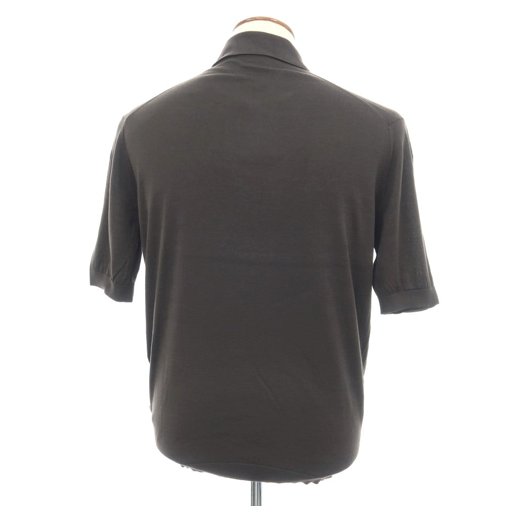 【中古】ジョンスメドレー JOHN SMEDLEY ハイゲージ シーアイランドコットン 半袖 ポロニット ダークトープ【サイズM】【 状態ランクB 】【 メンズ 】