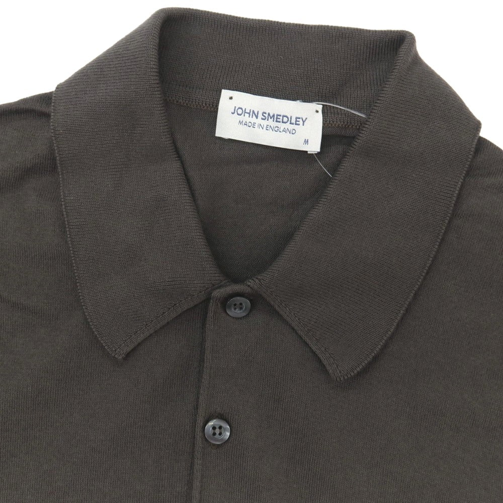 【中古】ジョンスメドレー JOHN SMEDLEY ハイゲージ シーアイランドコットン 半袖 ポロニット ダークトープ【サイズM】【 状態ランクB 】【 メンズ 】