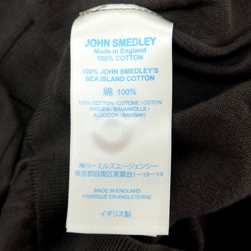 【中古】ジョンスメドレー JOHN SMEDLEY ハイゲージ シーアイランドコットン 半袖 ポロニット ダークトープ【サイズM】【 状態ランクB 】【 メンズ 】