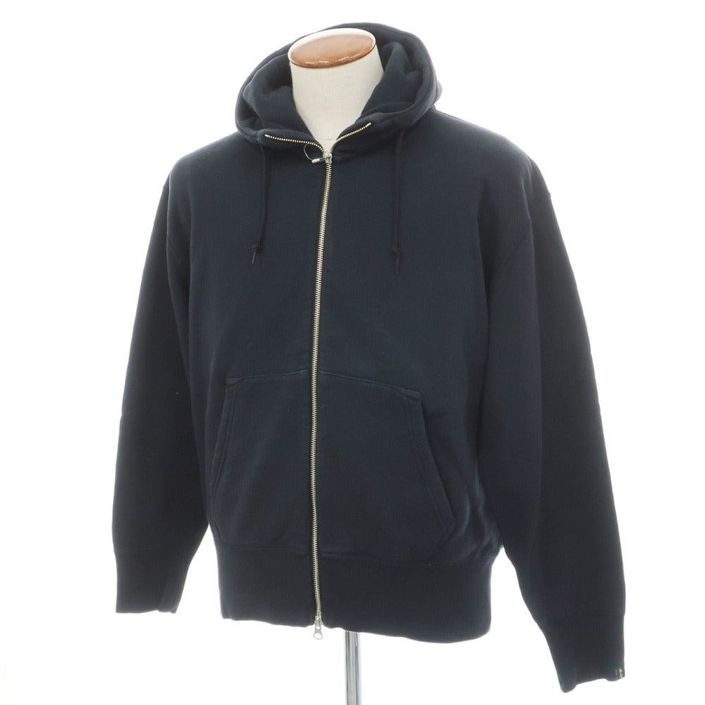 【中古】エムエイチエル MHL. × ループウィラー コットン スウェット ダブルジップ パーカー ダークネイビー【サイズM】【 状態ランクC 】【 メンズ 】