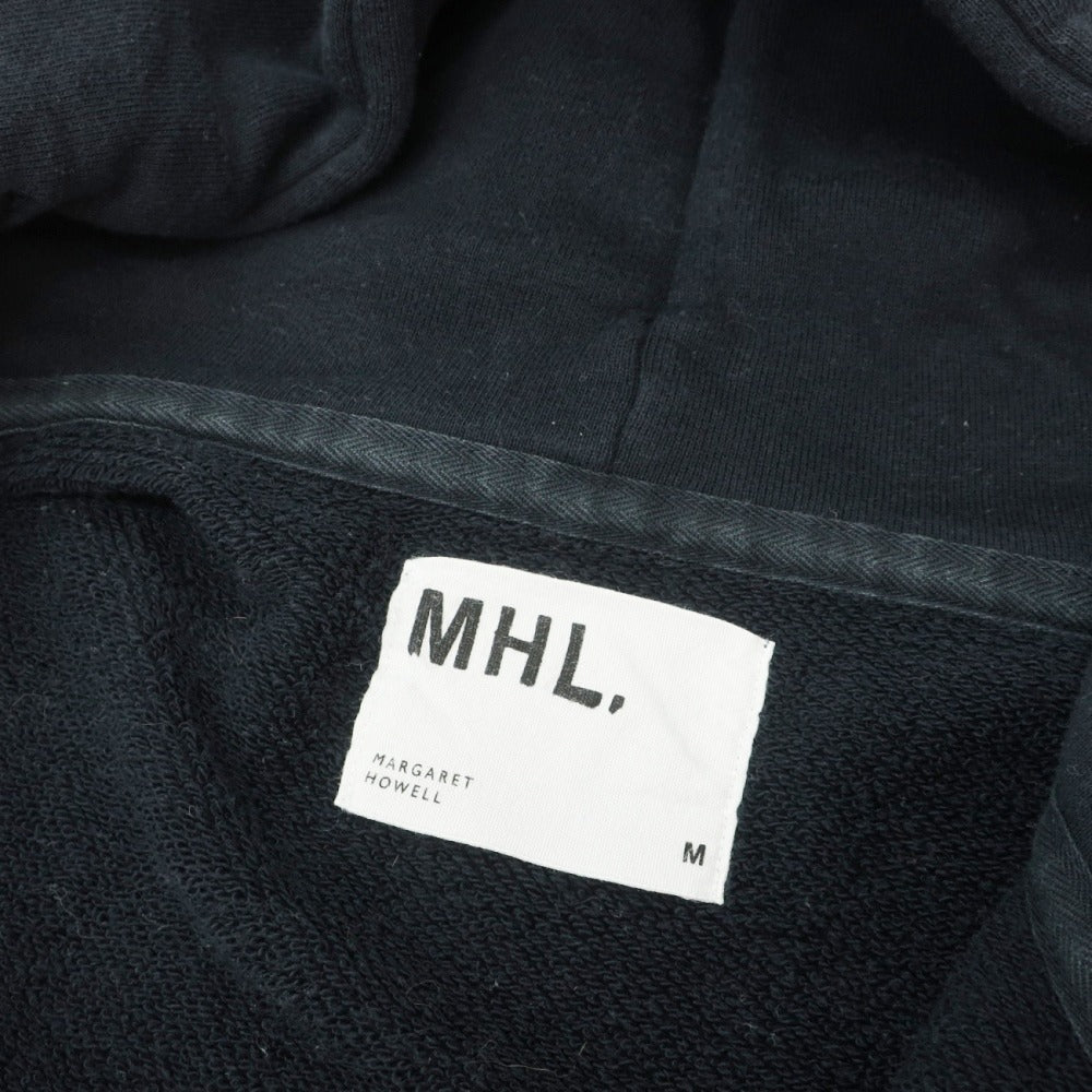 【中古】エムエイチエル MHL. × ループウィラー コットン スウェット ダブルジップ パーカー ダークネイビー【サイズM】【 状態ランクC 】【 メンズ 】