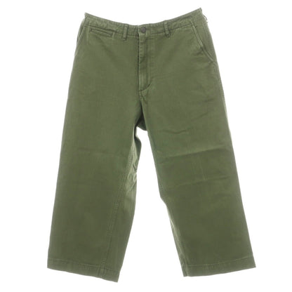 【中古】ビームスプラス BEAMS PLUS コットン ヘリンボーン ワークパンツ オリーブグリーン【サイズL】【 状態ランクB 】【 メンズ 】