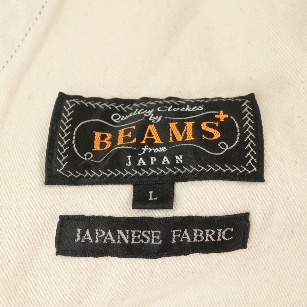 【中古】ビームスプラス BEAMS PLUS コットン ヘリンボーン ワークパンツ オリーブグリーン【サイズL】【 状態ランクB 】【 メンズ 】