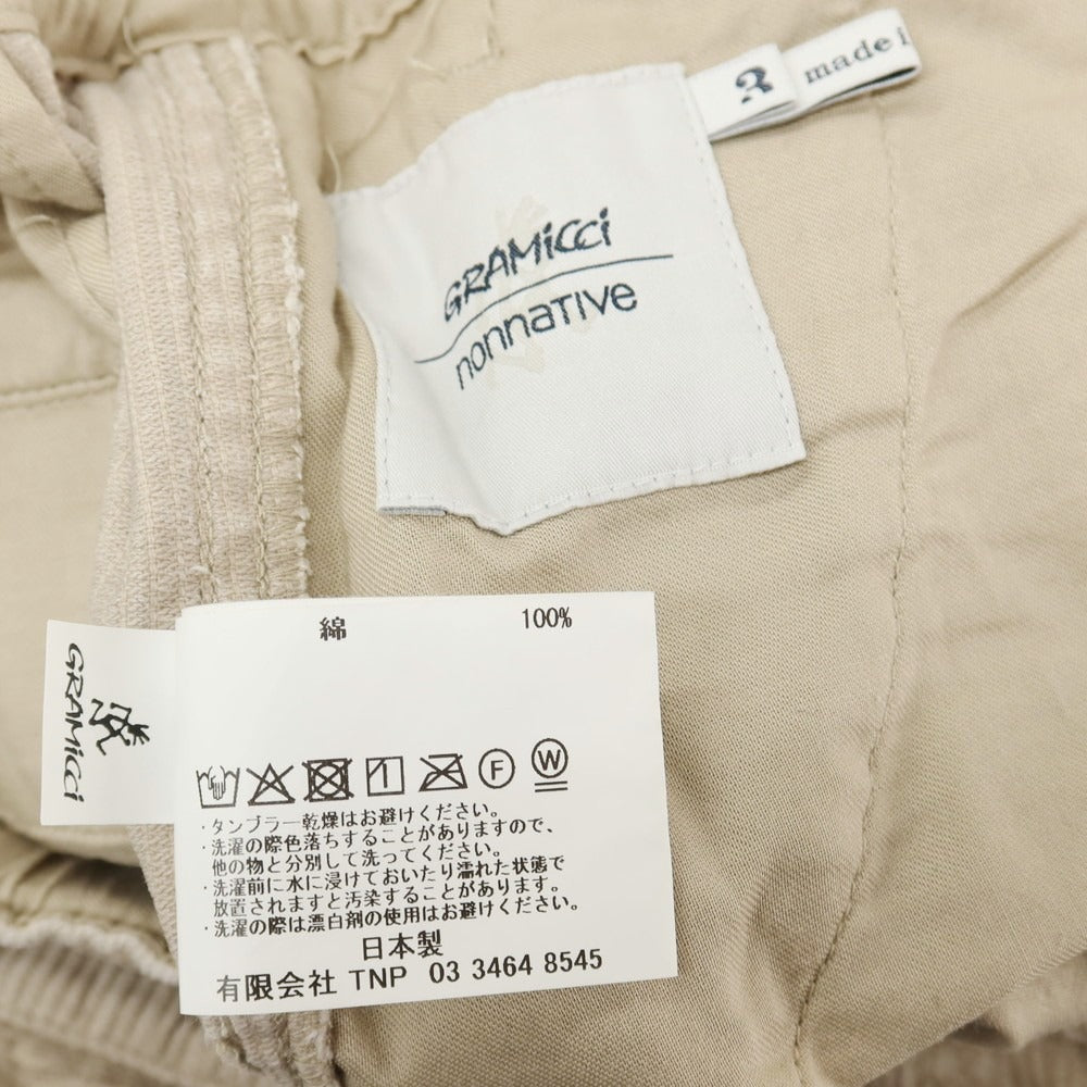 【中古】ノンネイティブ nonnative × グラミチ コットン イージー 太畝 コーデュロイパンツ ベージュ【サイズ3】【 状態ランクC 】【 メンズ 】