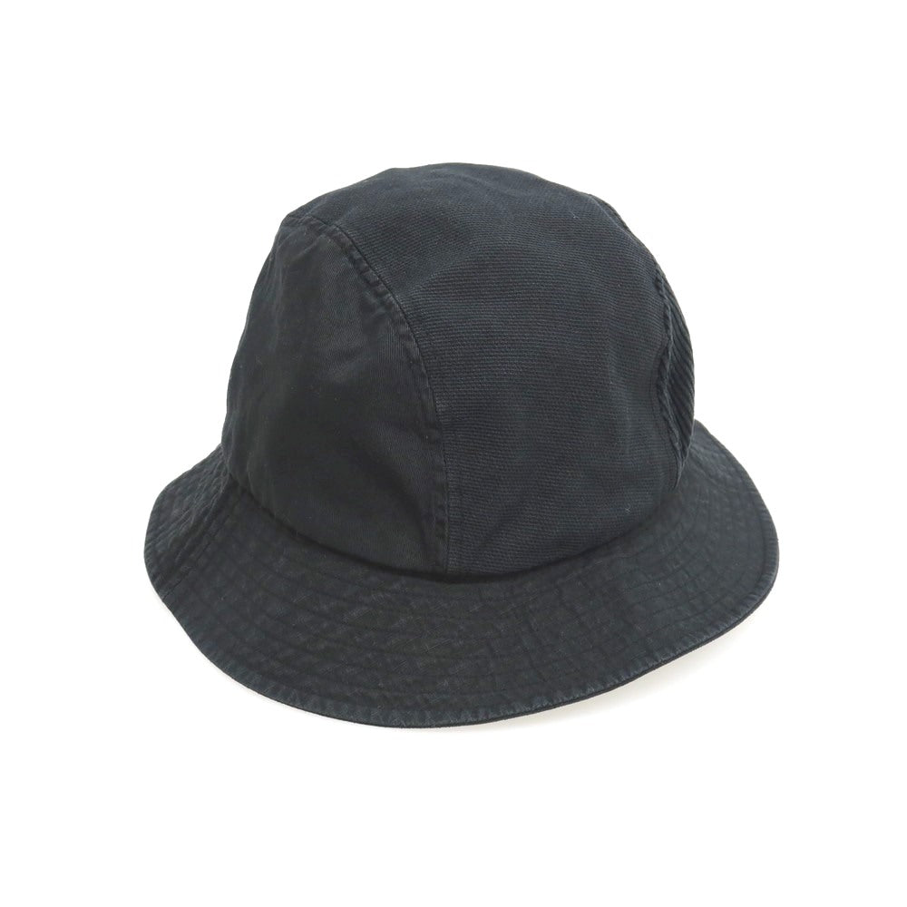 【中古】キジマタカユキ KIJIMA TAKAYUKI 切替デザイン バケットハット 帽子 ブラック【サイズ3】【 状態ランクB 】【 メンズ 】