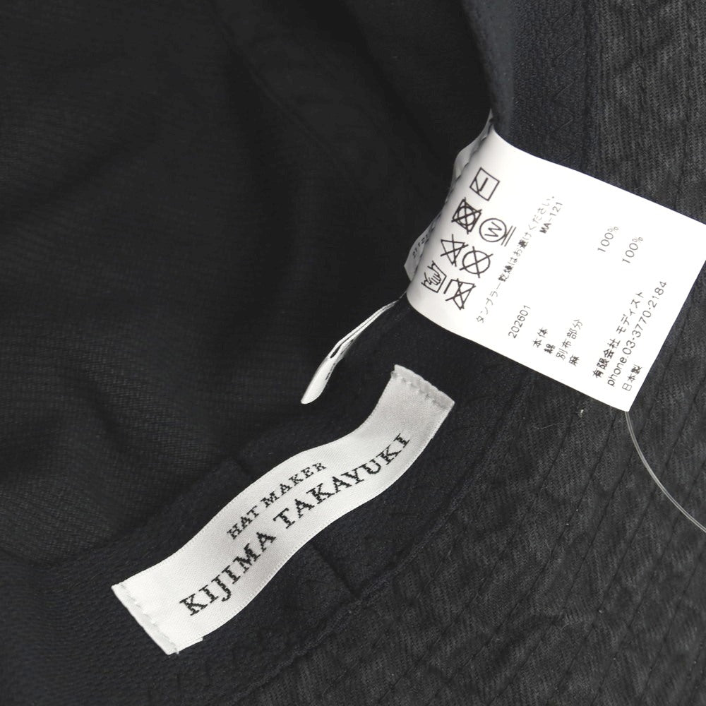 【中古】キジマタカユキ KIJIMA TAKAYUKI 切替デザイン バケットハット 帽子 ブラック【サイズ3】【 状態ランクB 】【 メンズ 】