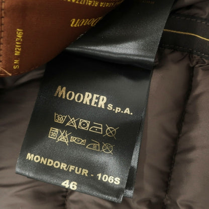 【新品アウトレット】ムーレー MOORER MONDOR/FUR デニム 異素材コンビネーション 襟ボア付き ダウンジャケット ブラック【サイズ46】【 状態ランクN- 】【 メンズ 】