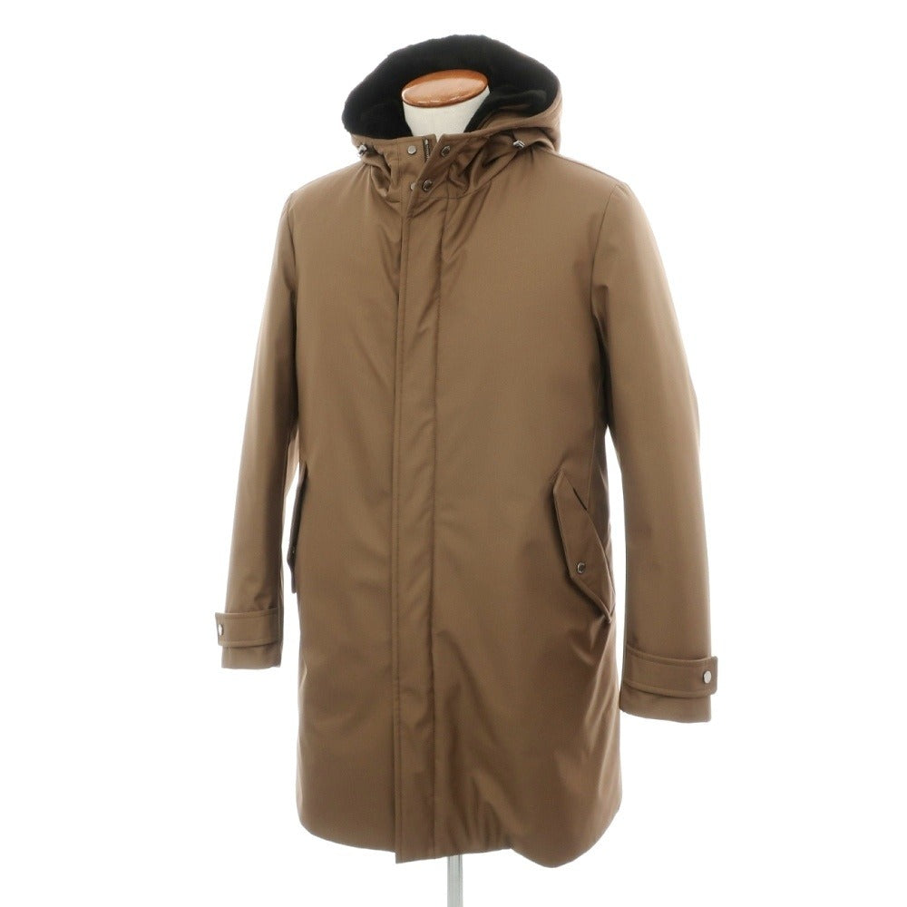 【新品】ムーレー MOORER BASSI-WI ポリエステル フーデッド ダウンコート ブラウン【サイズ48】【 状態ランクN 】【 メンズ 】