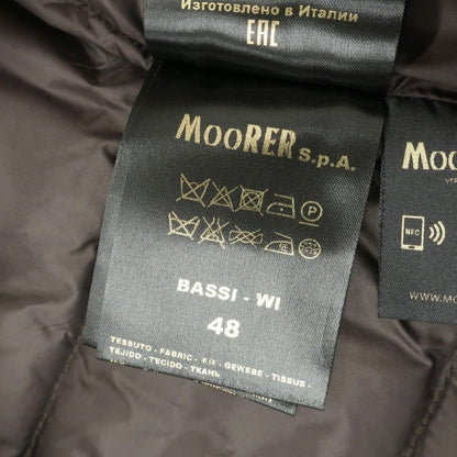 【新品】ムーレー MOORER BASSI-WI ポリエステル フーデッド ダウンコート ブラウン【サイズ48】【 状態ランクN 】【 メンズ 】
