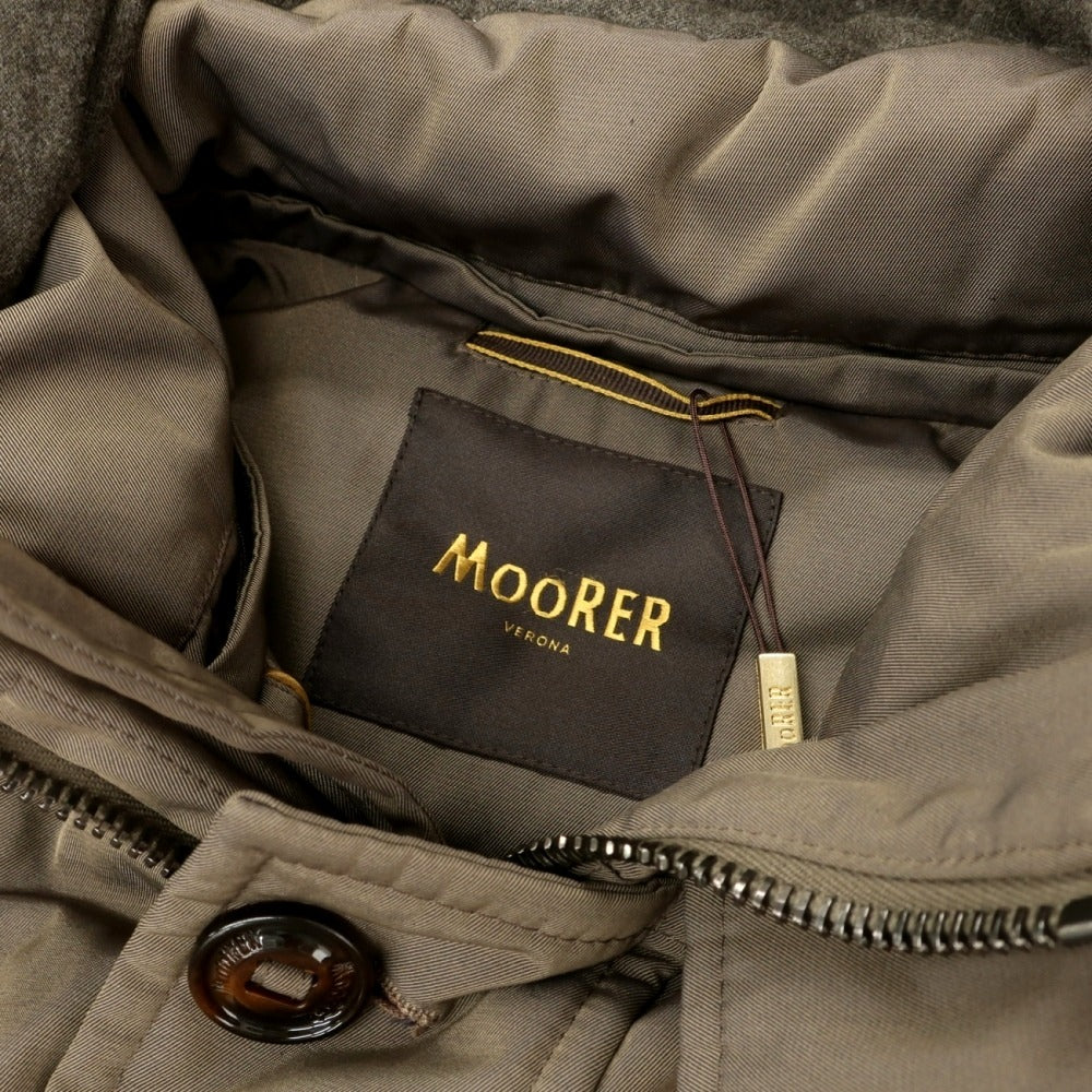 【新品】ムーレー MOORER ARISTOTELE-WCO ポリエステルコットン フーデッド ダウンコート ブラウン【サイズ46】【 状態ランクN 】【 メンズ 】