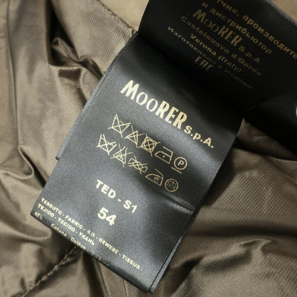 【新品アウトレット】ムーレー MOORER TED-S1 コットンポリエステルナイロン ダウンコート カーキベージュ系【サイズ54】【 状態ランクN- 】【 メンズ 】