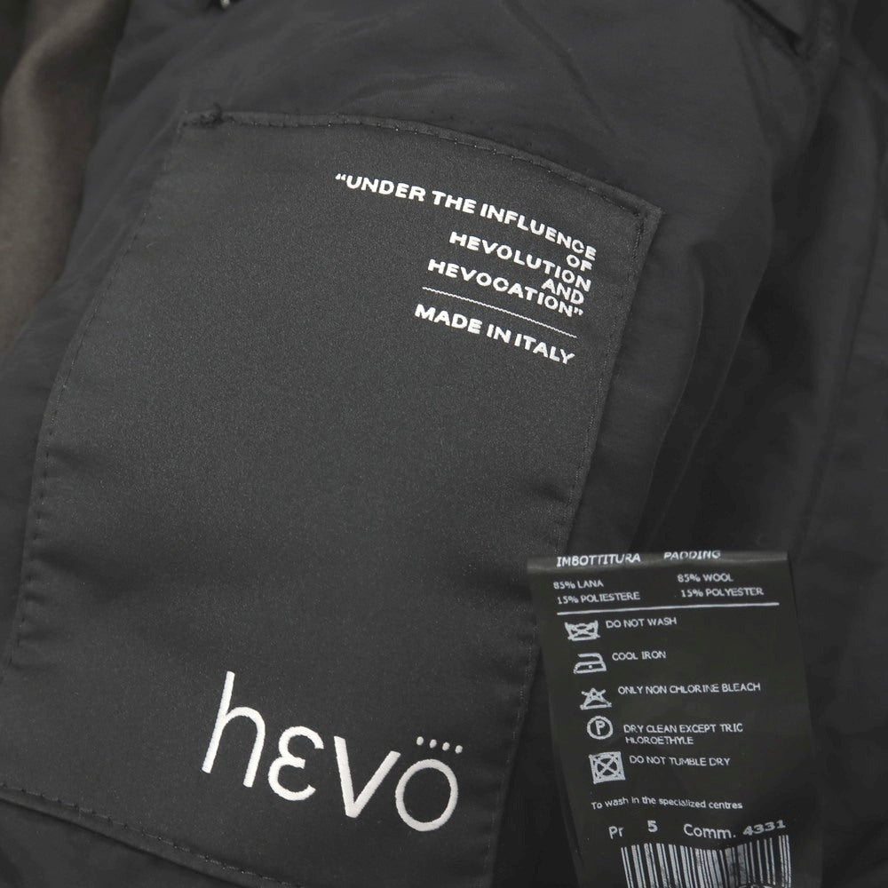 【新品】イーヴォ Hevo ウールナイロンカシミヤポリウレタン スタンドカラー 中綿ブルゾン ブラウングレー【サイズ48】【 状態ランクN 】【 メンズ 】