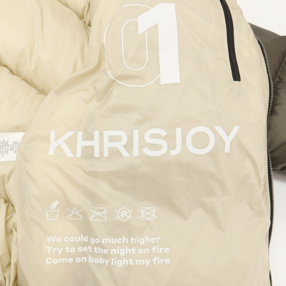 【新品アウトレット】クリスジョイ KHRISJOY ナイロン フーデッド ダウンジャケット ダークオリーブグリーン【サイズ1】【 状態ランクN- 】【 メンズ 】