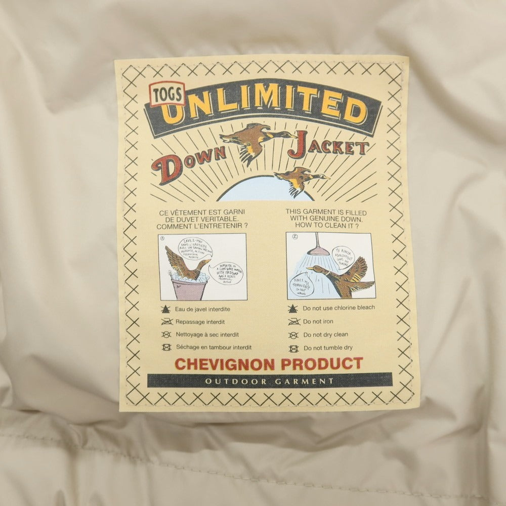 【新品アウトレット】シェビニオン chevignon TOGS UNLIMITED 2way スタンドカラー ダウンジャケット オレンジxブラウン【サイズL】【 状態ランクN- 】【 メンズ 】