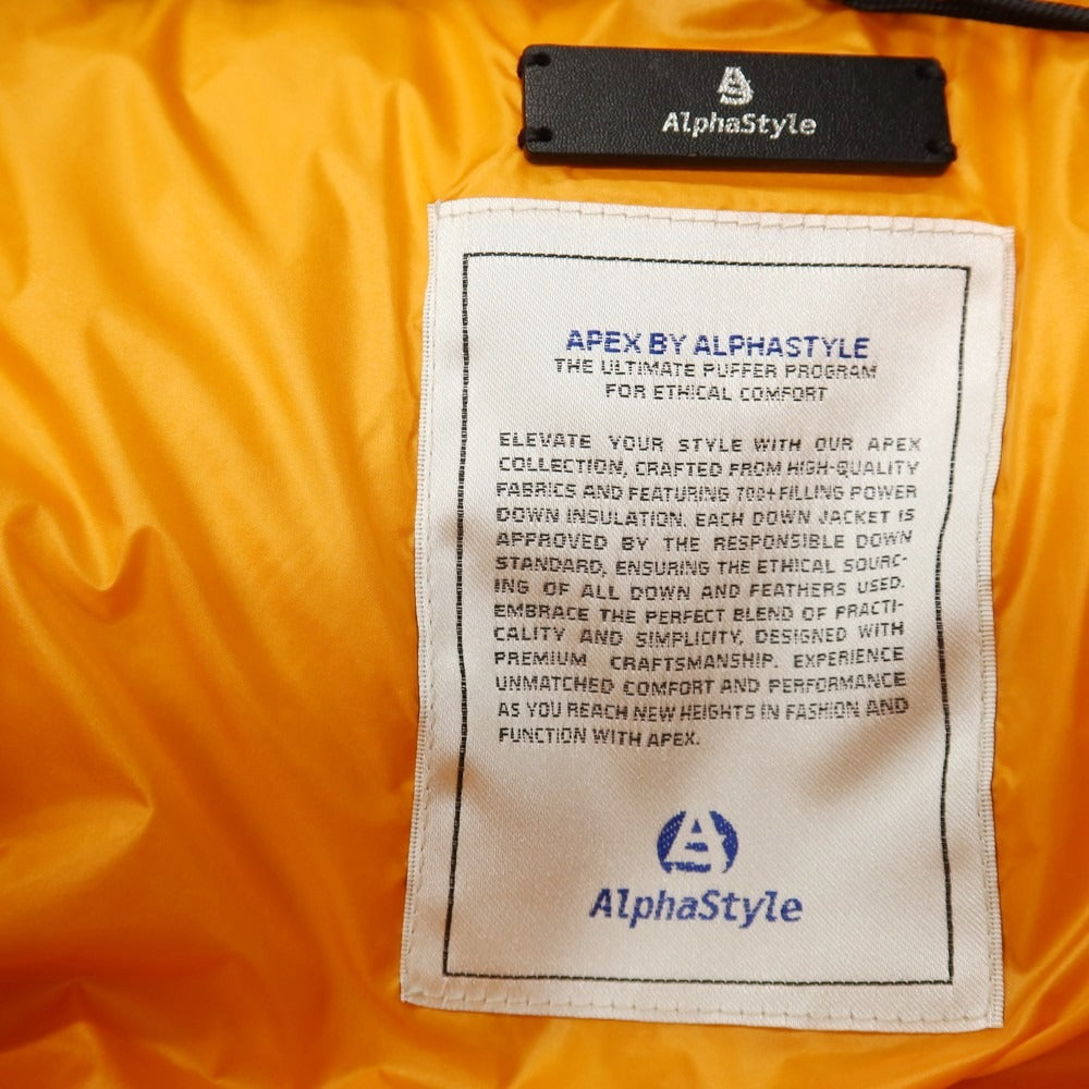 【新品】アルファスタイル ALPHA STYLE APEX レバレット クロップド ダウンパファー ナイロン スタンドカラー ダウンジャケット オリーブグリーン【サイズL】【 状態ランクN 】【 メンズ 】