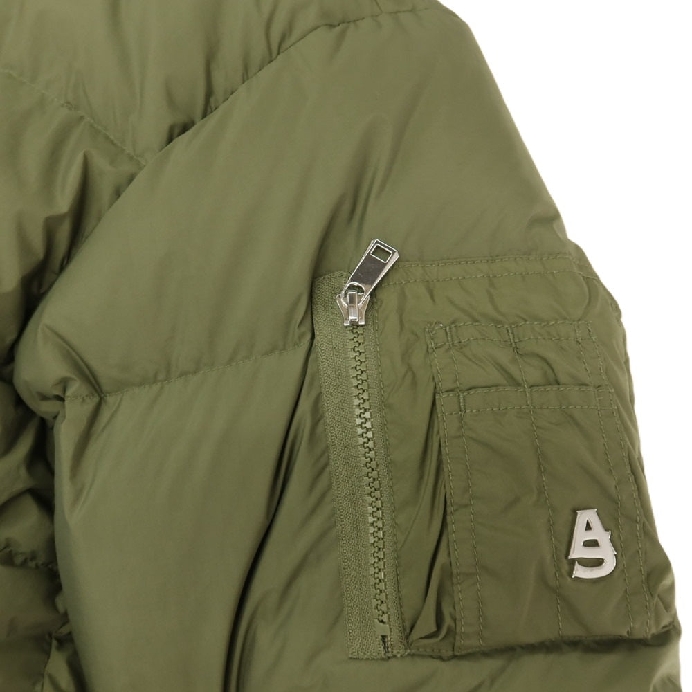 【新品】アルファスタイル ALPHA STYLE APEX レバレット クロップド ダウンパファー ナイロン スタンドカラー ダウンジャケット オリーブグリーン【サイズL】【 状態ランクN 】【 メンズ 】